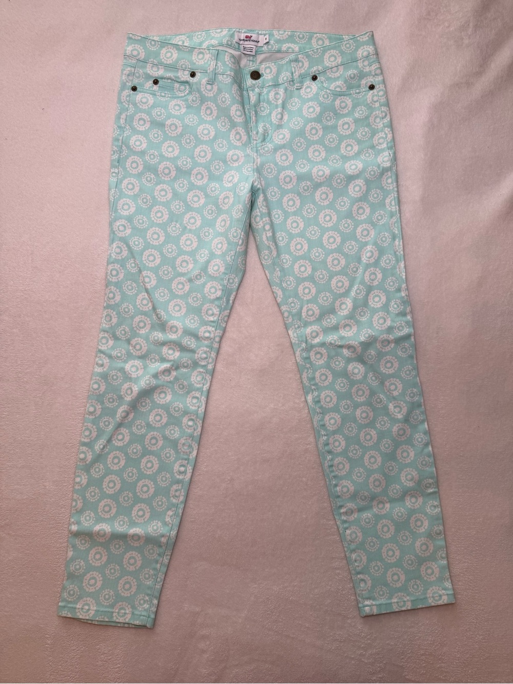 Vineyard Vines Aqua Patterned Pants - Size: 8